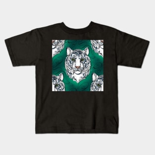 Continuous Line White Tiger Portrait. 2022 New Year Symbol by Chinese Horoscope Kids T-Shirt